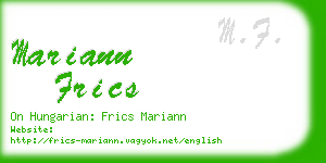 mariann frics business card